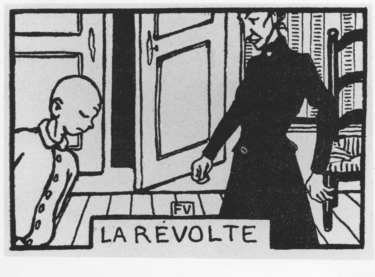 illusztráció a Sárgarépafejhez (Poil de Carotte): „la revolte”, írta Jules Renard, i, szerk. Flammarion (illusztráció) alkotó: Felix Edouard Vallotton