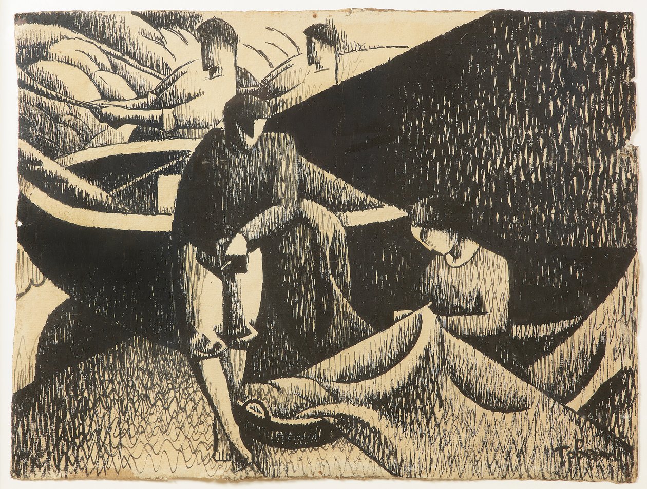 Le Filet, 1912 körül (tinta papíron) alkotó: Felix Elie Tobeen
