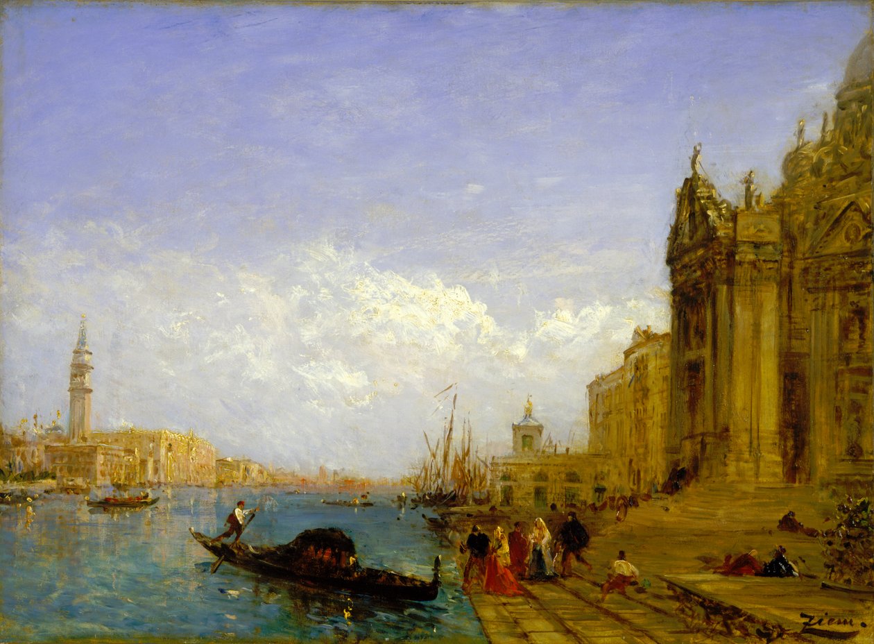 Velencei jelenet alkotó: Felix Francois Georges Philibert Ziem