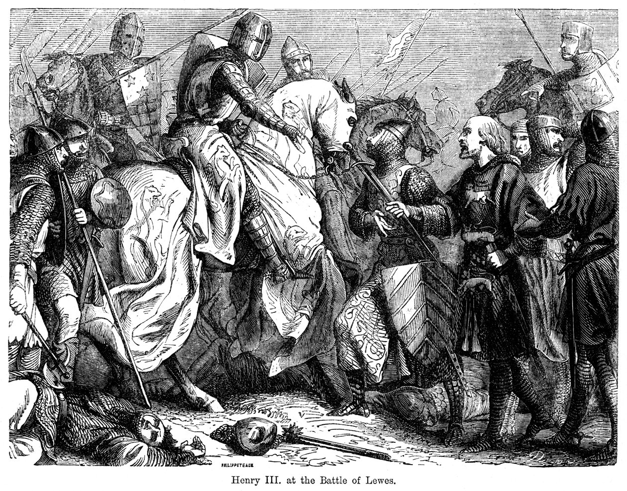III. Henrik a lewesi csatában, 1264. május 14-én. alkotó: Felix Henri Emmanuel Philippoteaux