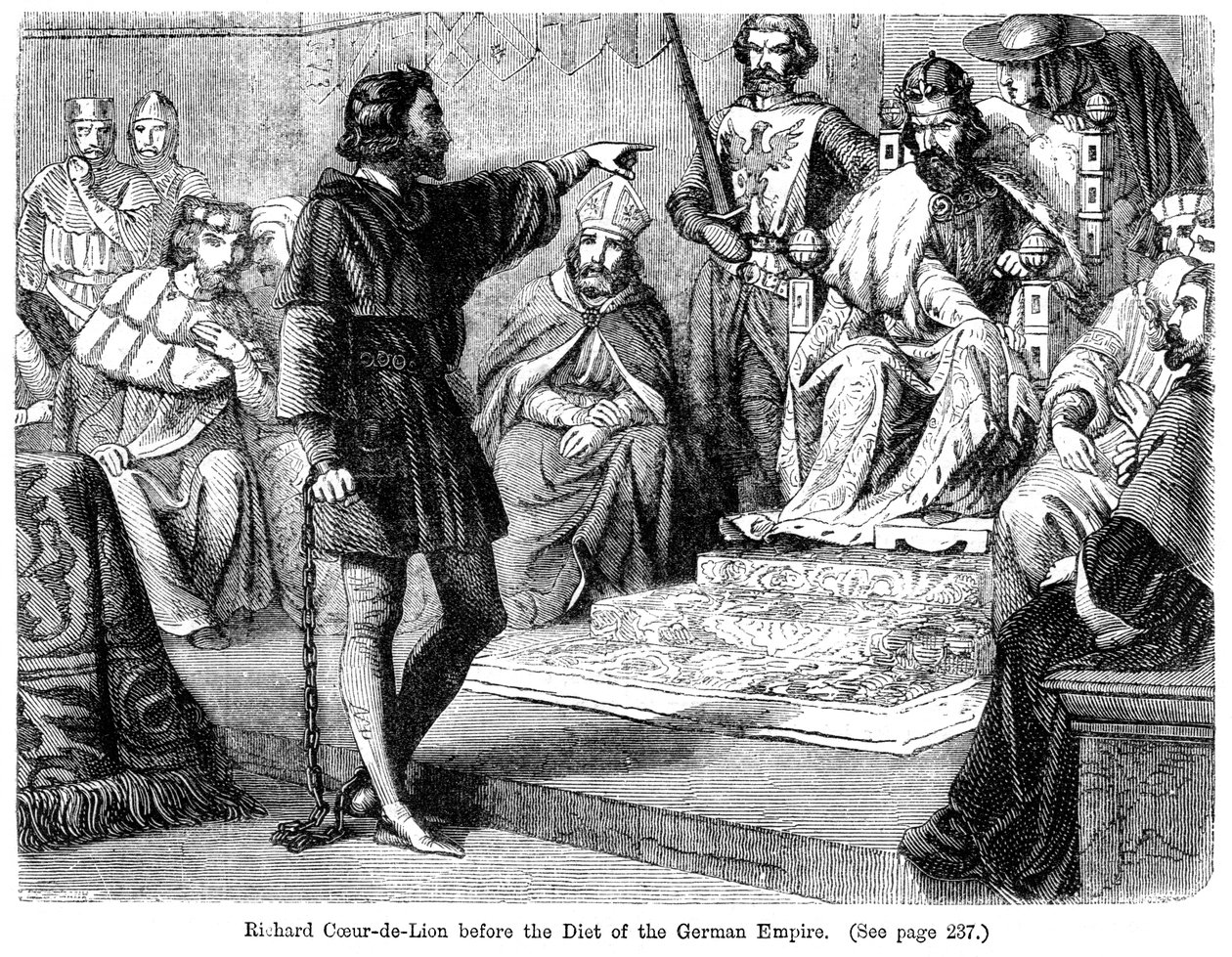 I. Richárd király 1157-1199 a Német Birodalom országgyűlése előtt, 19. század. alkotó: Felix Henri Emmanuel Philippoteaux