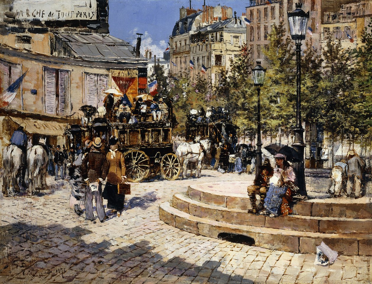 Egy nyüzsgő Párizs tér, 1878 alkotó: Felix Hilaire Buhot