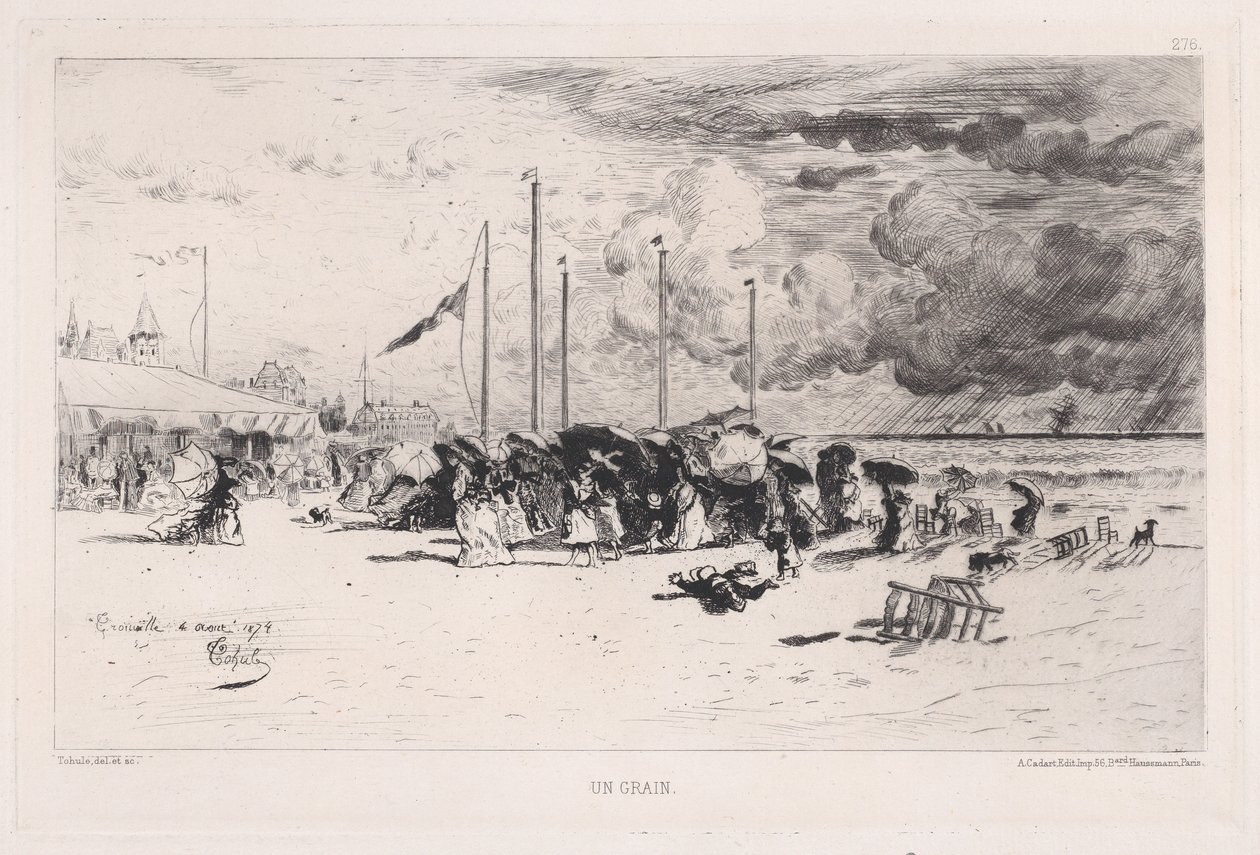 Egy vihar Trouville-ben, 1874. alkotó: Felix Hilaire Buhot