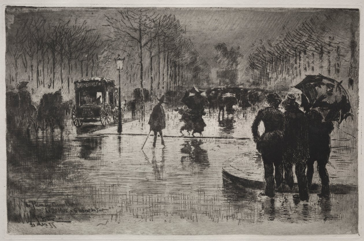 A szalonból visszatérő művészek, 1877. alkotó: Felix Hilaire Buhot