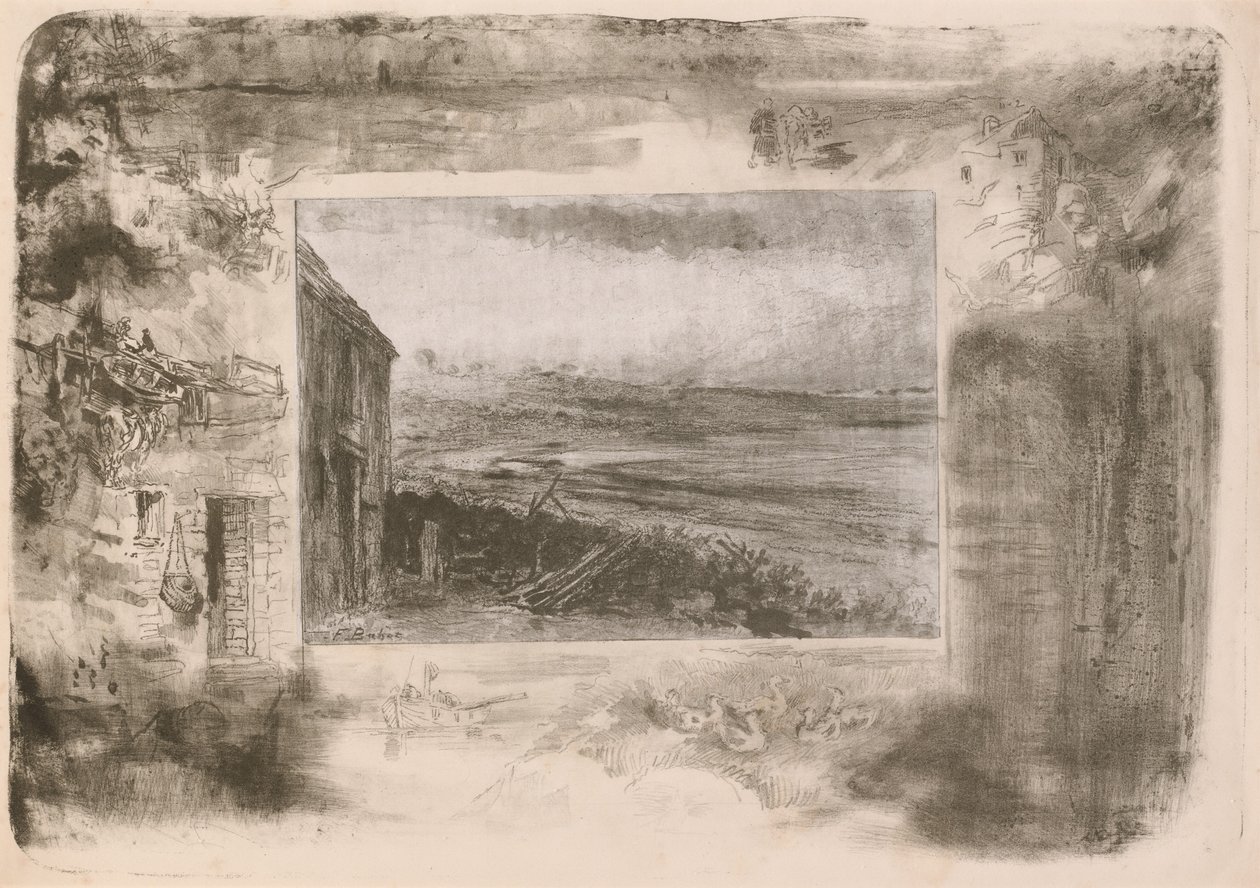 Halászház, 1892. alkotó: Felix Hilaire Buhot