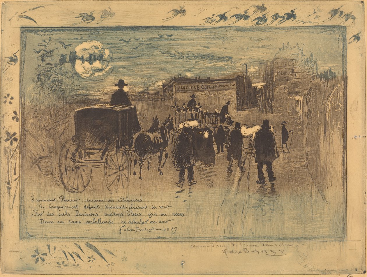 Temetési menet a Boulevard de Clichyn Temetési menet a Boulevard de Clichyn, 1887. alkotó: Felix Hilaire Buhot