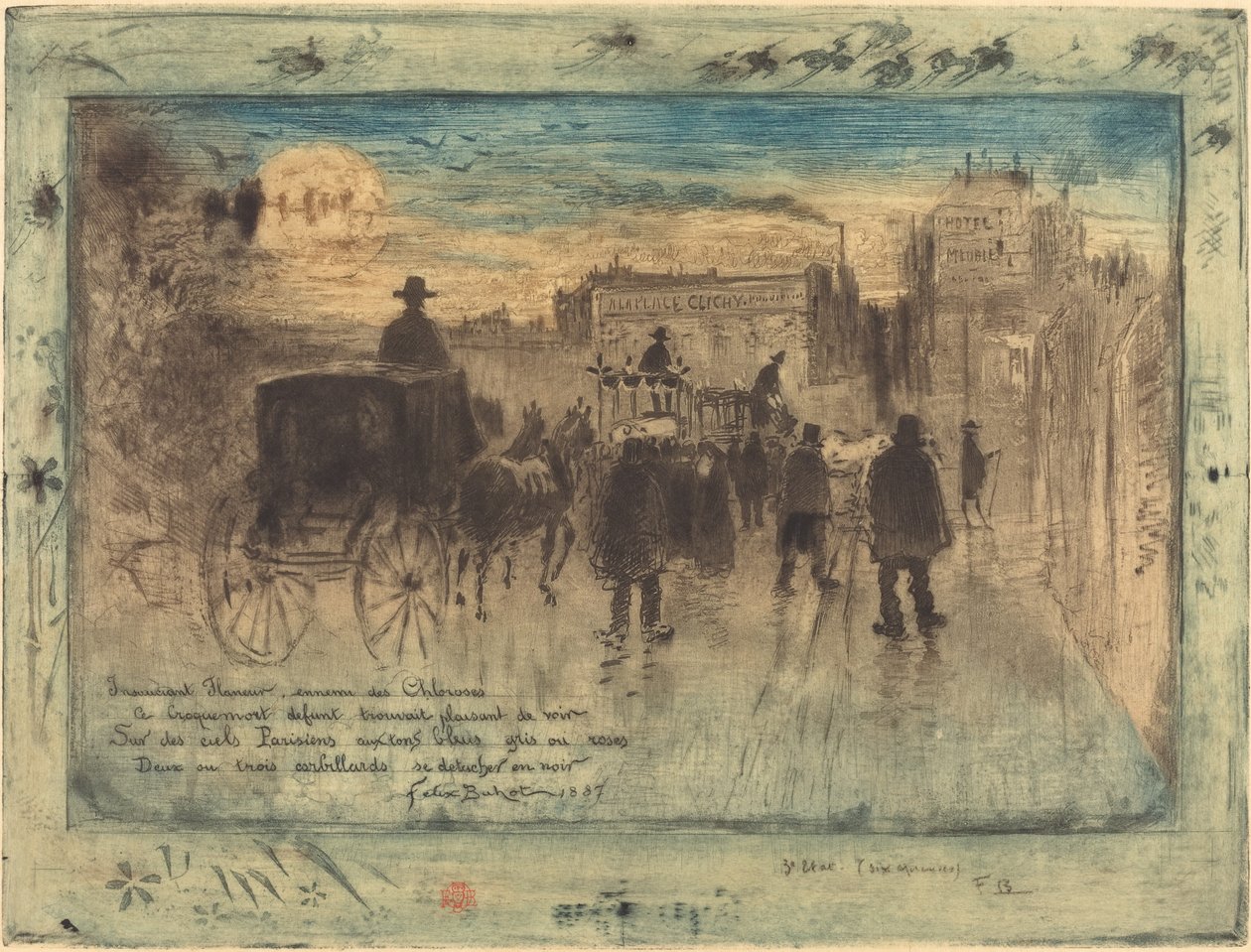 Temetési menet a Boulevard de Clichyn Temetési menet a Boulevard de Clichyn, 1887. alkotó: Felix Hilaire Buhot