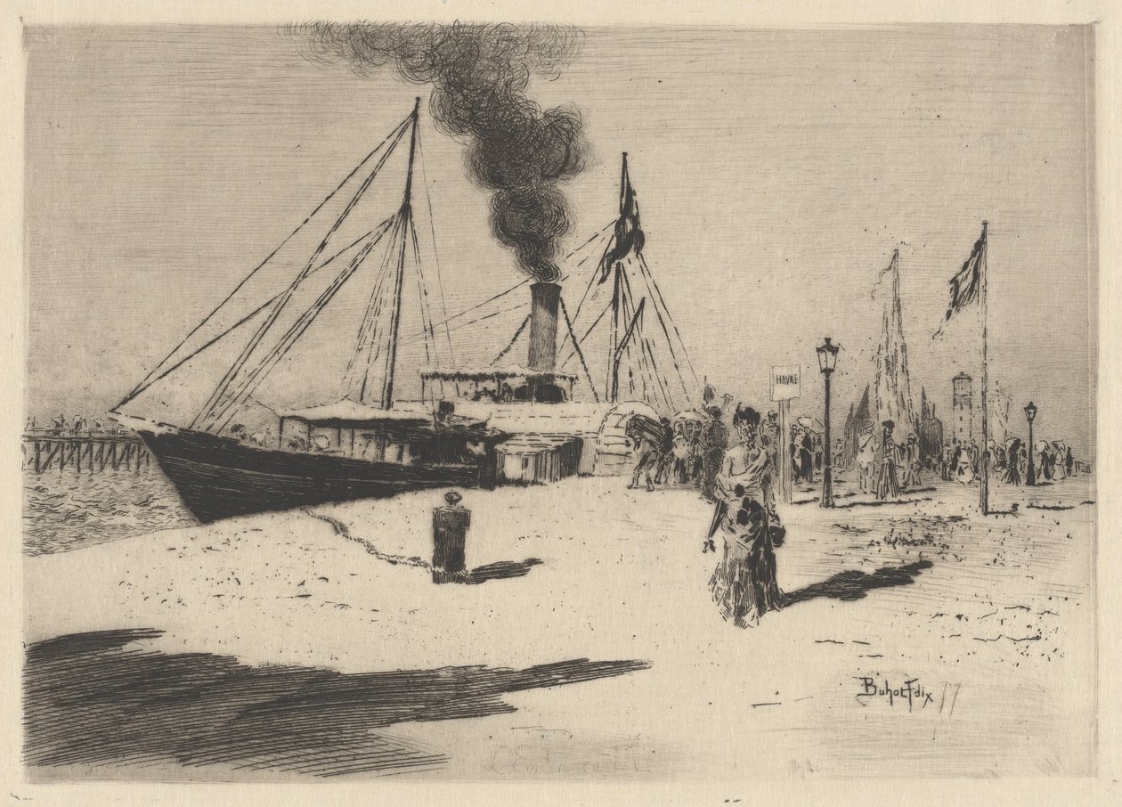 Trouville-i móló (Trouville-i rakpart) alkotó: Felix Hilaire Buhot