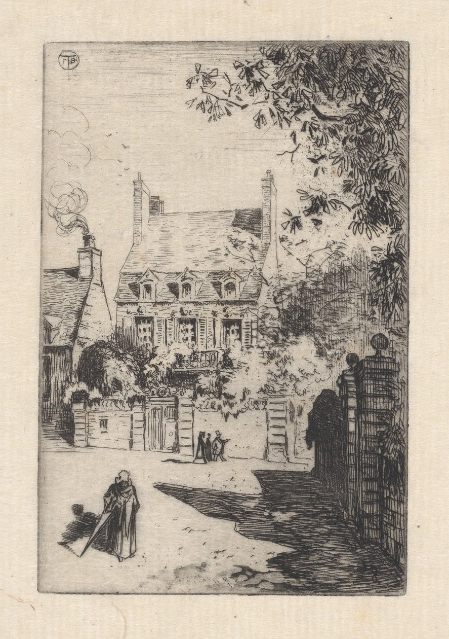 A tartományokban - Az Orléans-i Valognes-ház, 1860-98. alkotó: Felix Hilaire Buhot