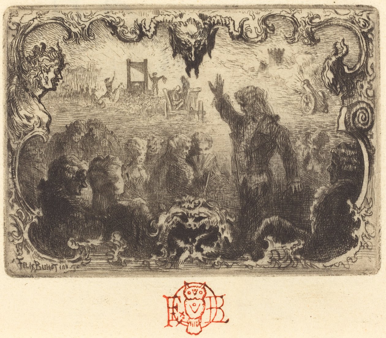 Jacques Cazotte "The Devil in Love" (3. matrica) alkotó: Felix Hilaire Buhot