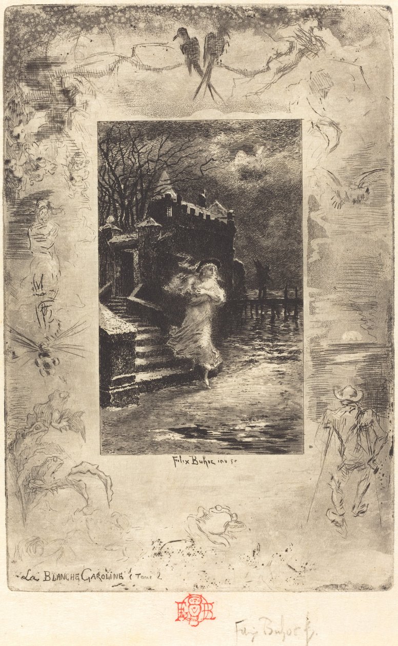 La Blanche Caroline Pale Caroline, 18791880. alkotó: Felix Hilaire Buhot