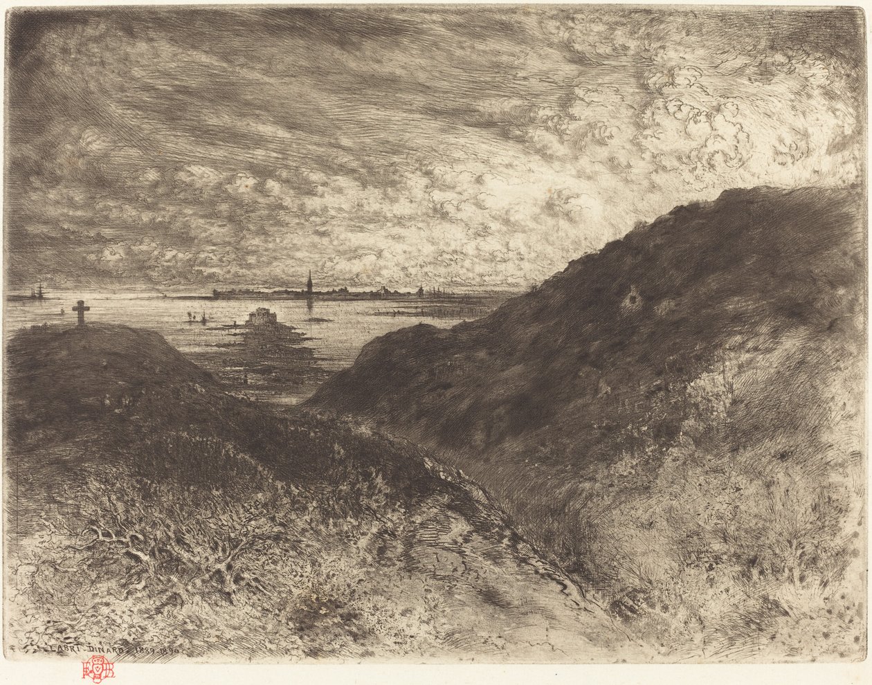 A szikla: Saint-Malo-öböl alkotó: Felix Hilaire Buhot