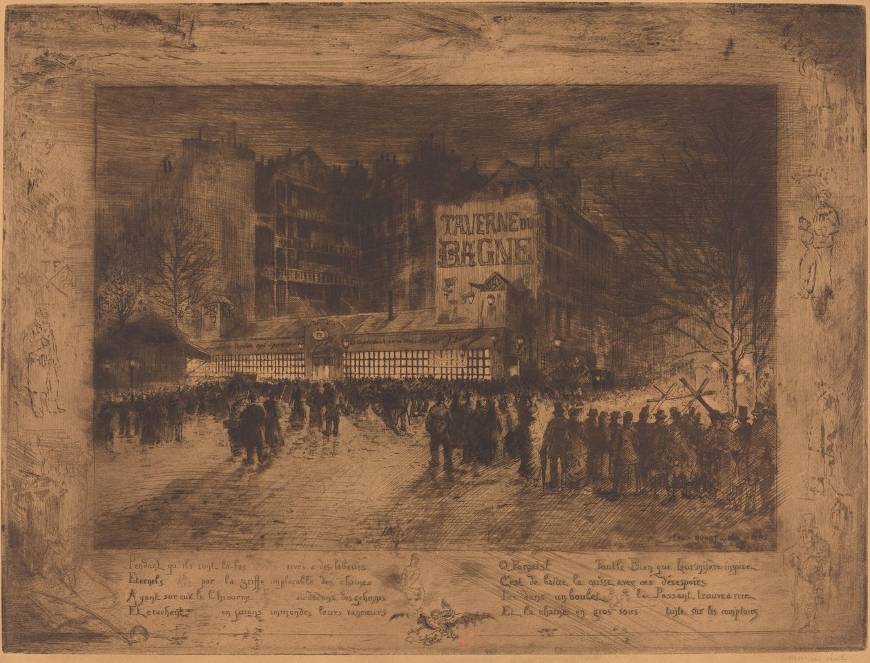 A Place des Martyrs és a Jailhouse Tavern alkotó: Felix Hilaire Buhot