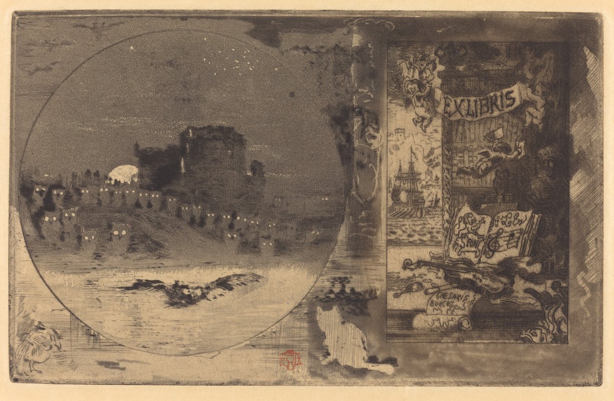 Le Château des hiboux baglyok vára, 1877-1887. alkotó: Felix Hilaire Buhot