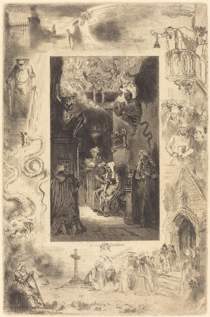Cucugnan kúrája Cucugnan helytartója, c. 1885. alkotó: Felix Hilaire Buhot
