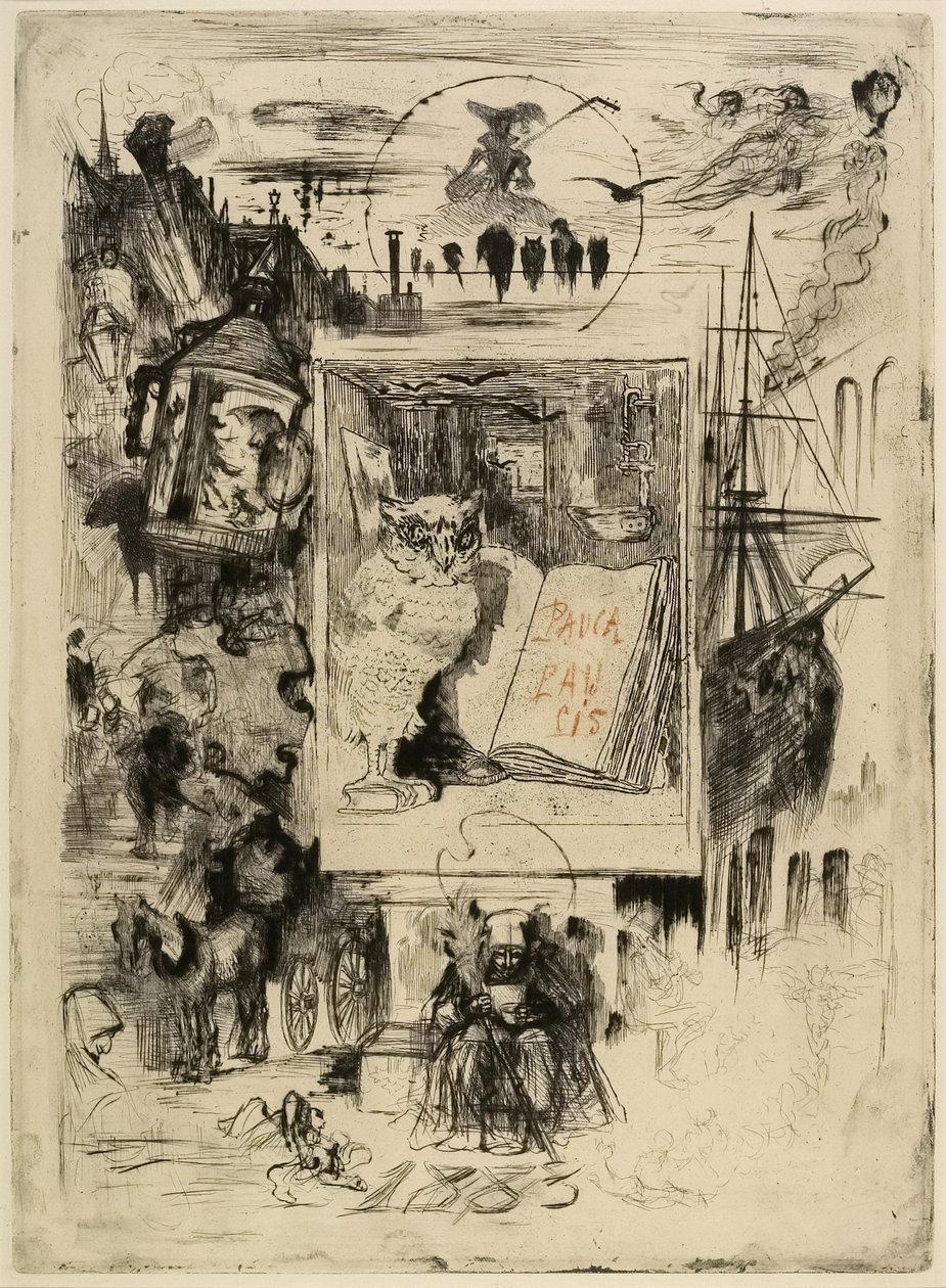 A bagoly, 1883 alkotó: Felix Hilaire Buhot