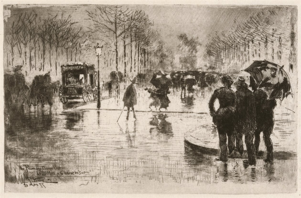 Le retour des artistes A művészek visszatérése, 1877. alkotó: Felix Hilaire Buhot