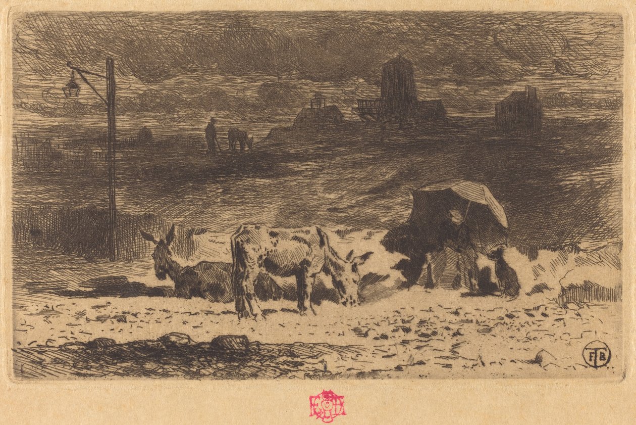 A La Butte-aux-Cailles-i szamarak La Butte-aux-Cailles-i szamarak, 18731874. alkotó: Felix Hilaire Buhot