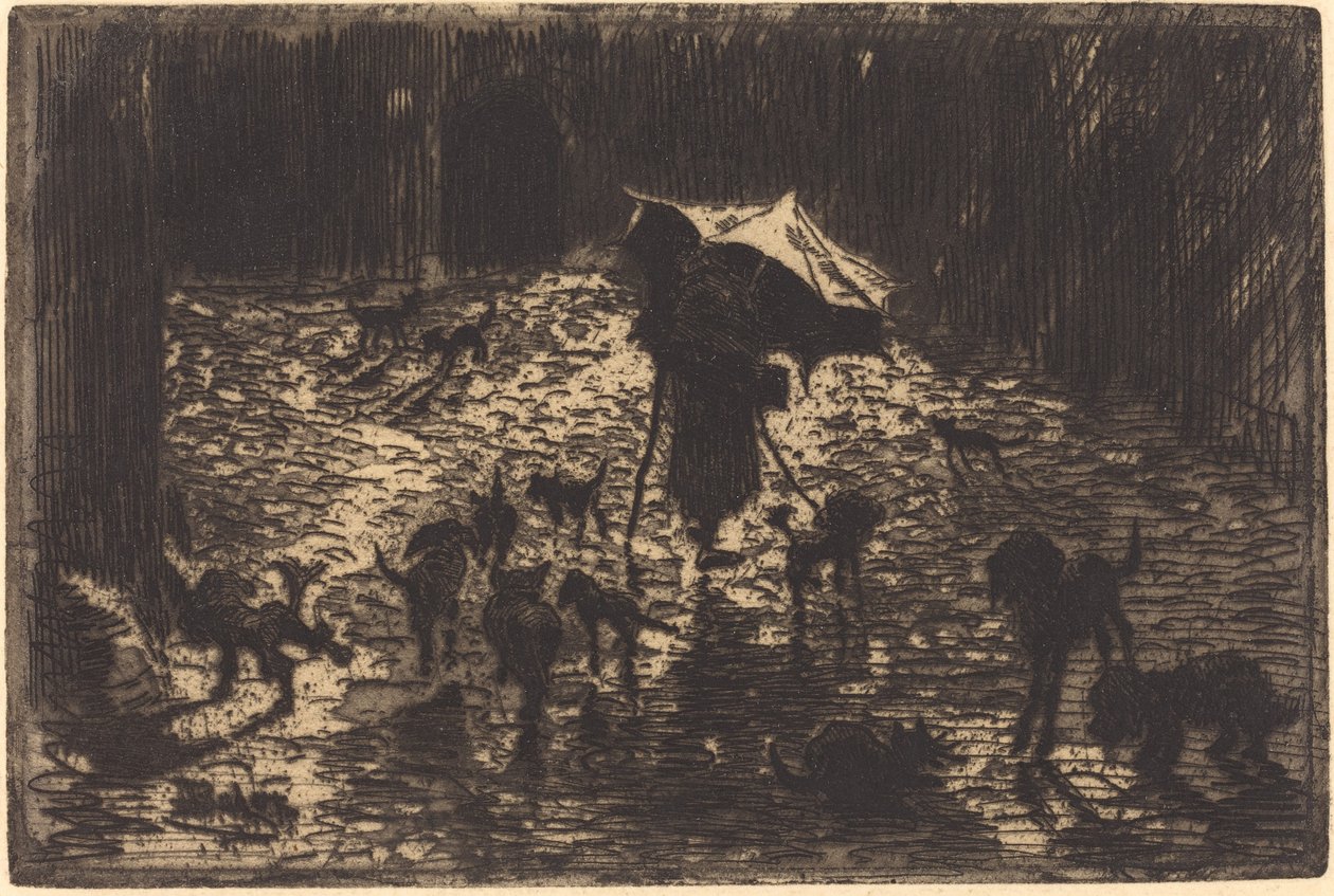 Les Noctambules The Night Prowlers, 18761877. alkotó: Felix Hilaire Buhot