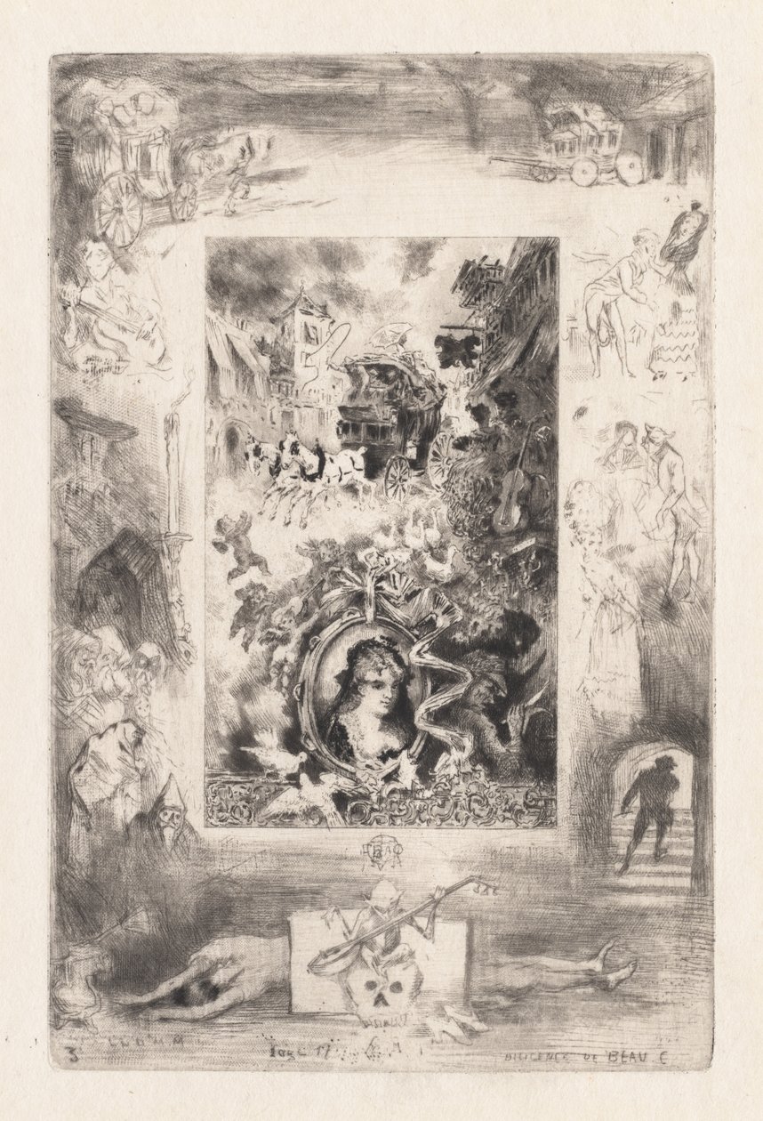 Levelek a szélmalmomból: Beaucaire szorgalma, 1880. alkotó: Felix Hilaire Buhot
