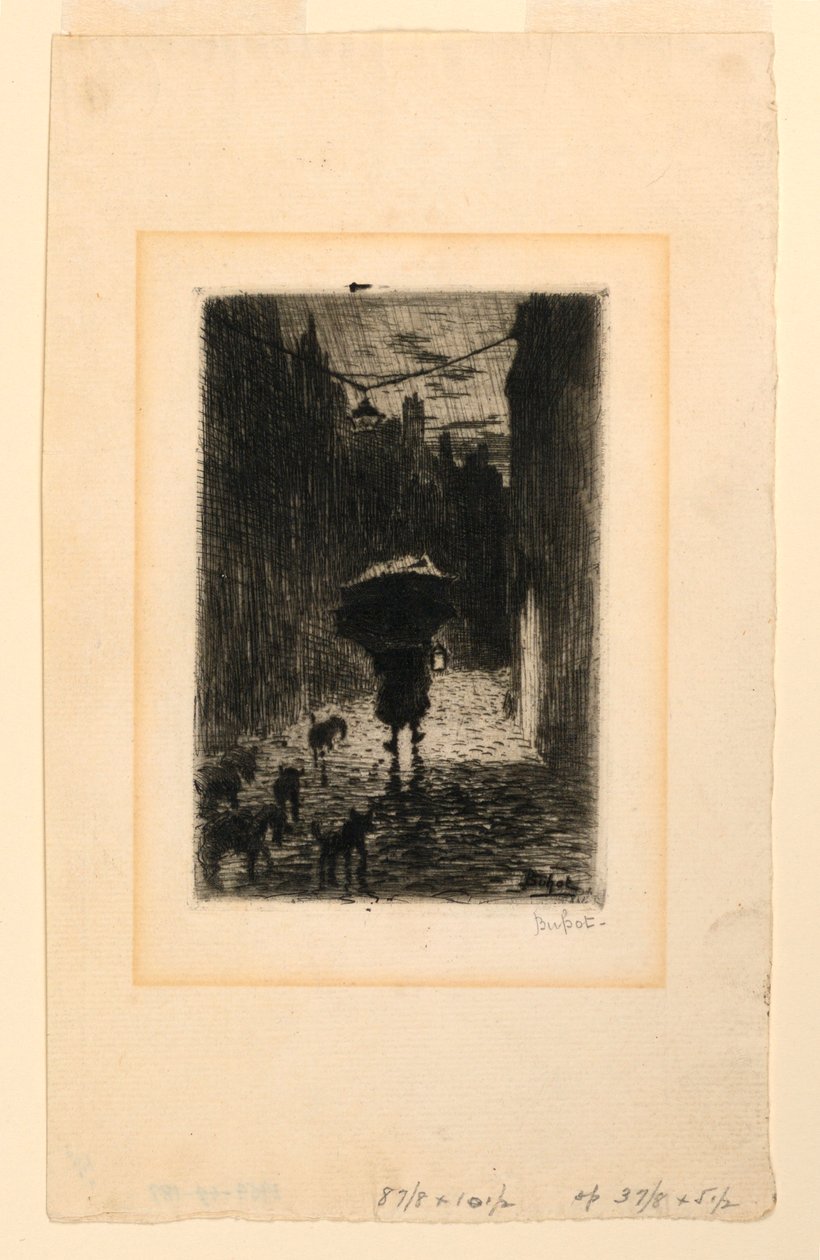 Esős ​​nap alkotó: Felix Hilaire Buhot