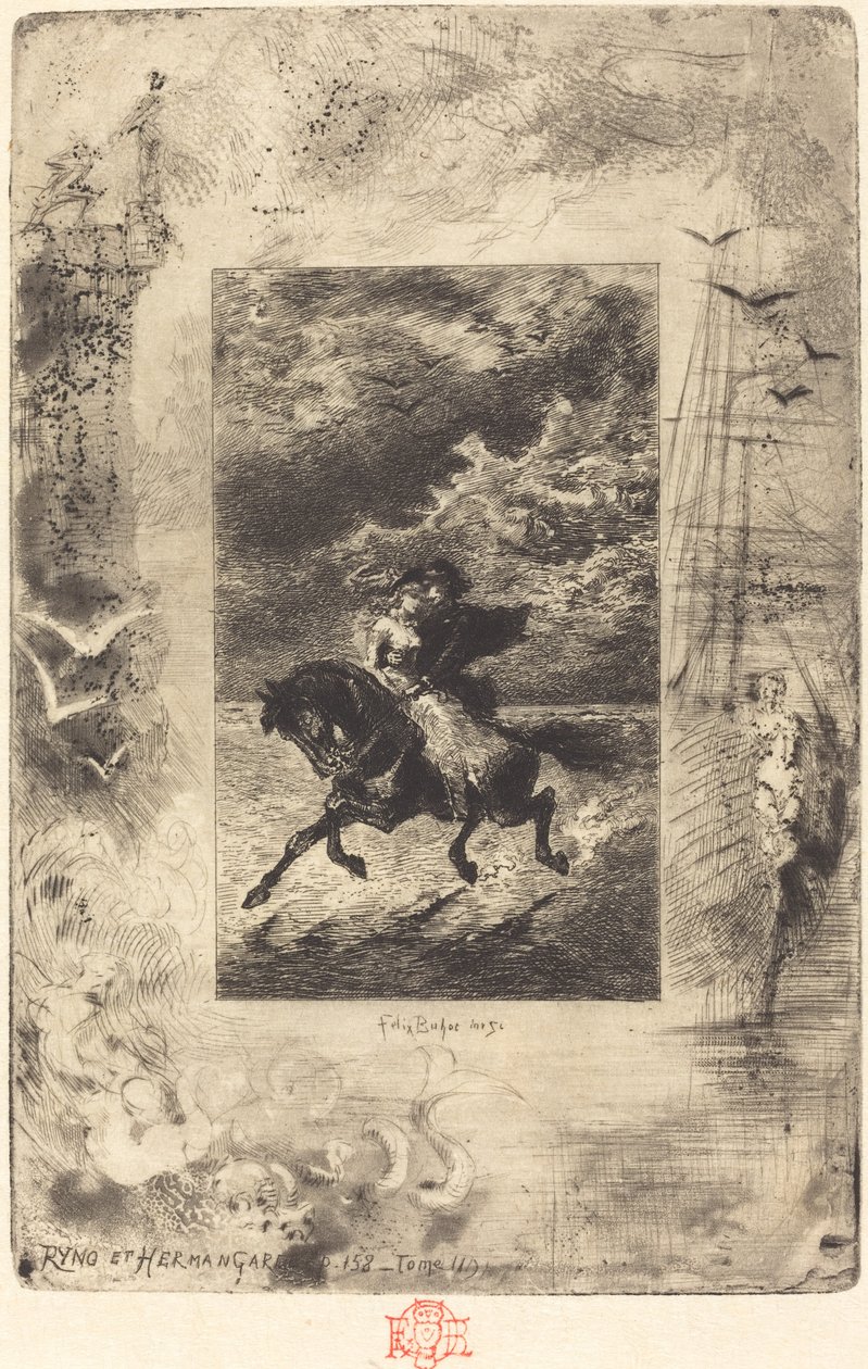 Ryno és Hermangarde alkotó: Felix Hilaire Buhot
