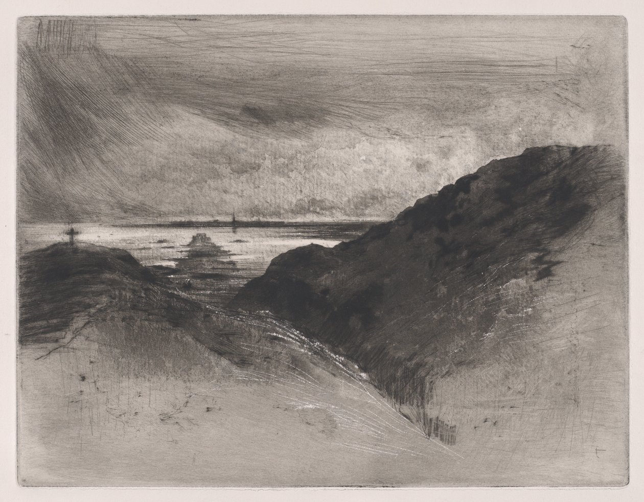 A szikla – Saint-Malo-öböl, 1889-90. alkotó: Felix Hilaire Buhot