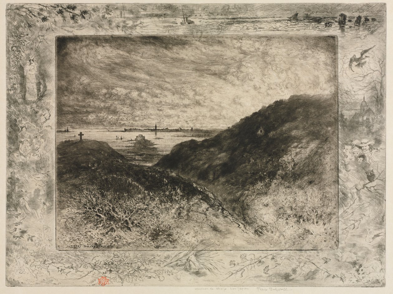 A szikla: Saint-Malo-öböl alkotó: Felix Hilaire Buhot
