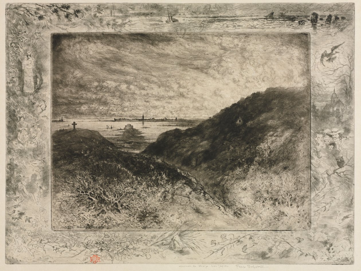 A szikla: Saint-Malo-öböl alkotó: Felix Hilaire Buhot