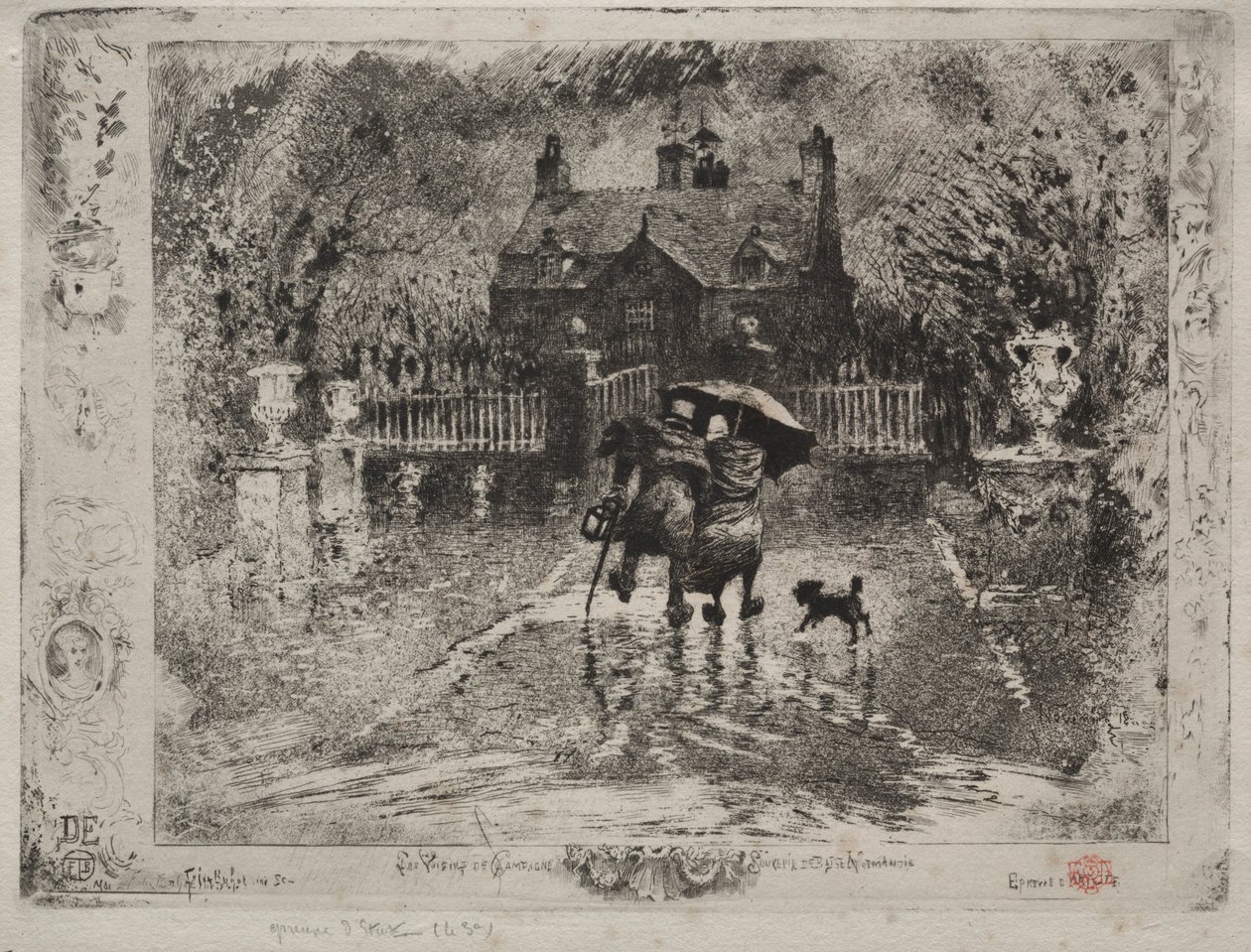Az ország szomszédai, 1879-1880. alkotó: Felix Hilaire Buhot