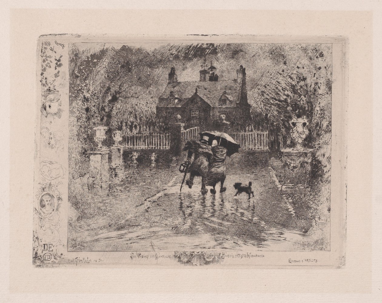 Az ország szomszédai Országos szomszédok, 1860-98. alkotó: Felix Hilaire Buhot