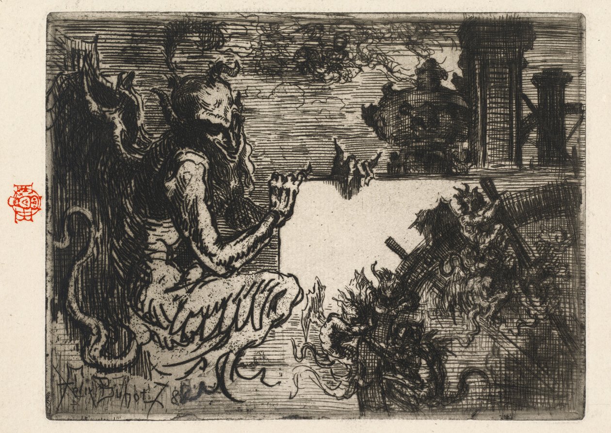 A démonnyomtató, 1878. alkotó: Felix Hilaire Buhot