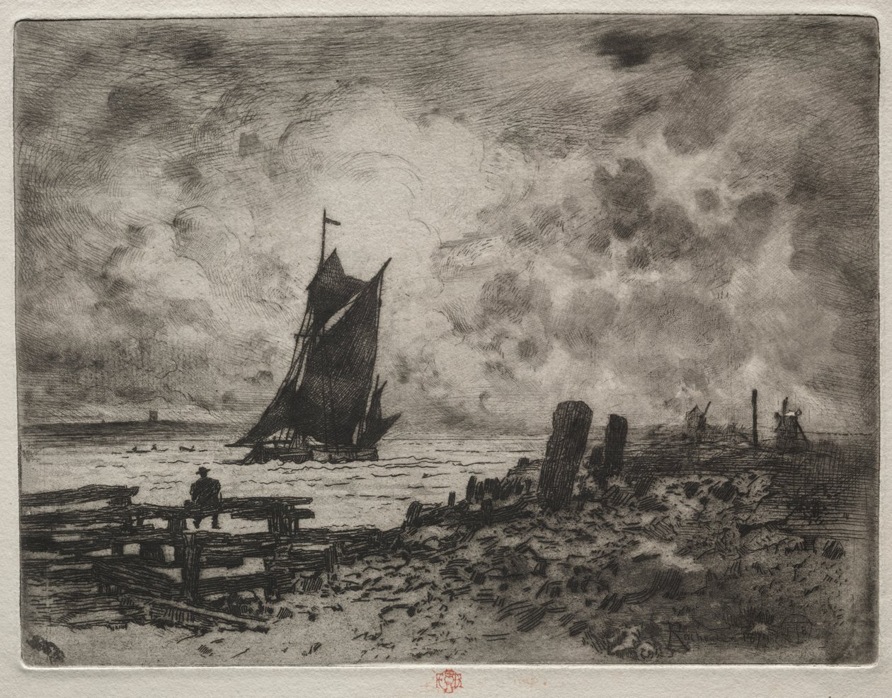 A kis tengerészgyalogos: Medway szuvenírje alkotó: Felix Hilaire Buhot