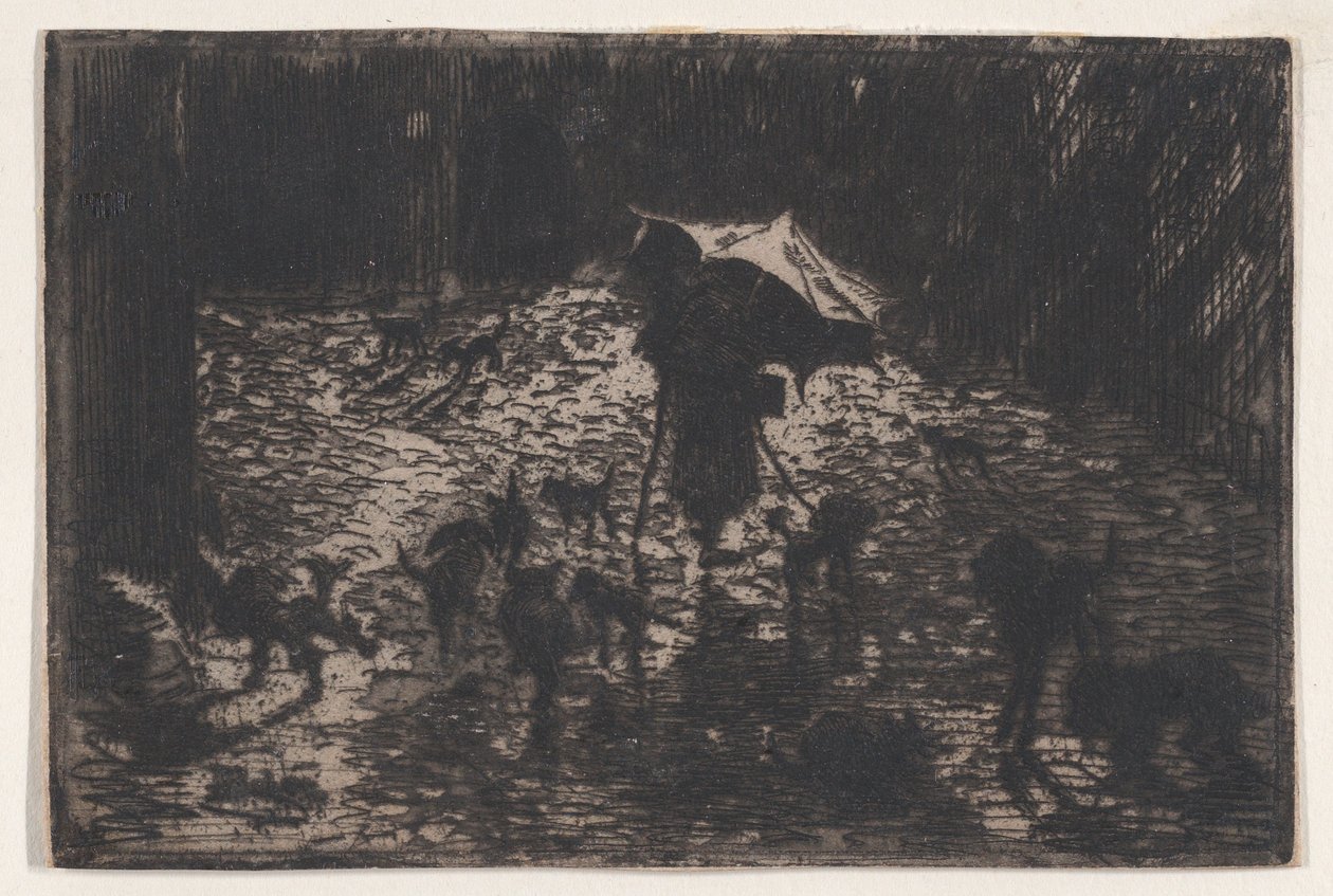 The Night Prowlers Les Noctambules, 1865-98. alkotó: Felix Hilaire Buhot