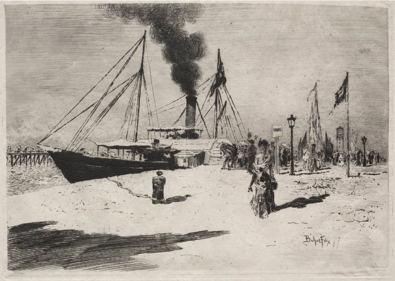 A trouville-i rakpart alkotó: Felix Hilaire Buhot