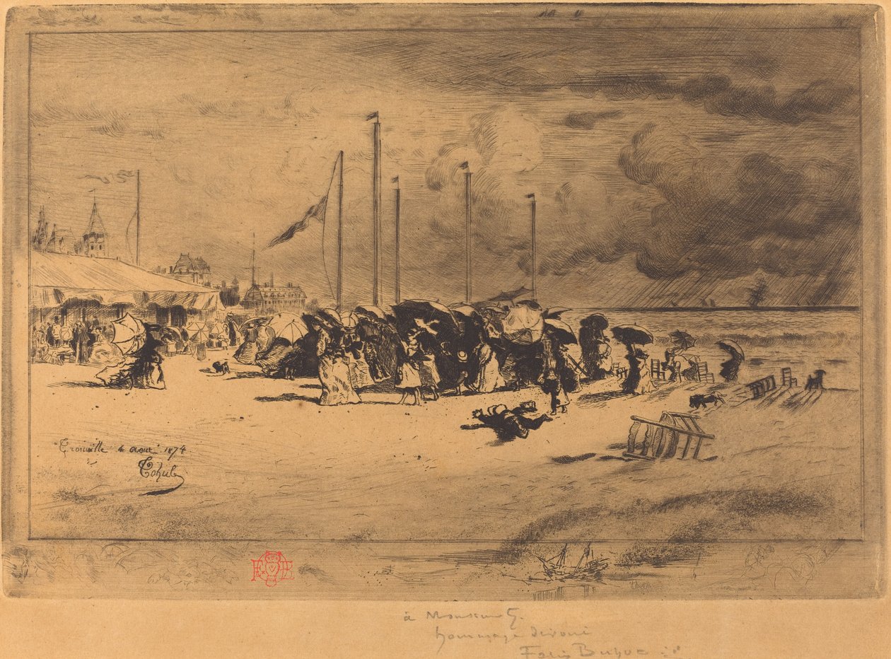 Un Grain à Trouville Squall at Trouville, 18741875. alkotó: Felix Hilaire Buhot