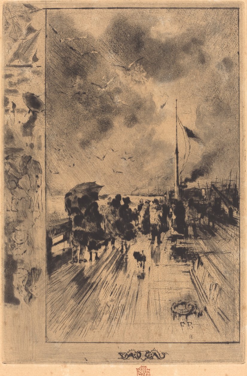 Egy móló Angliában, 1879. alkotó: Felix Hilaire Buhot