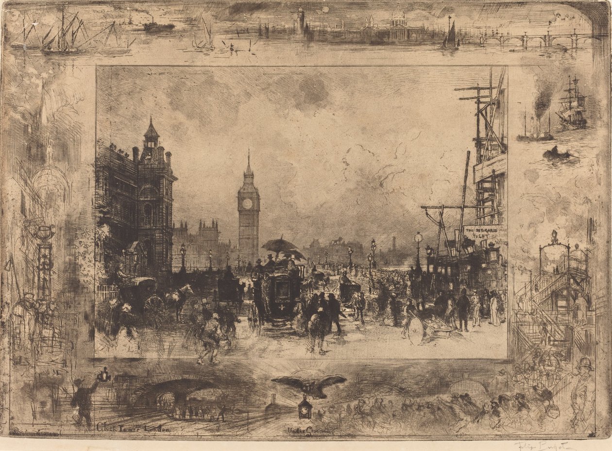 Westminster híd alkotó: Felix Hilaire Buhot