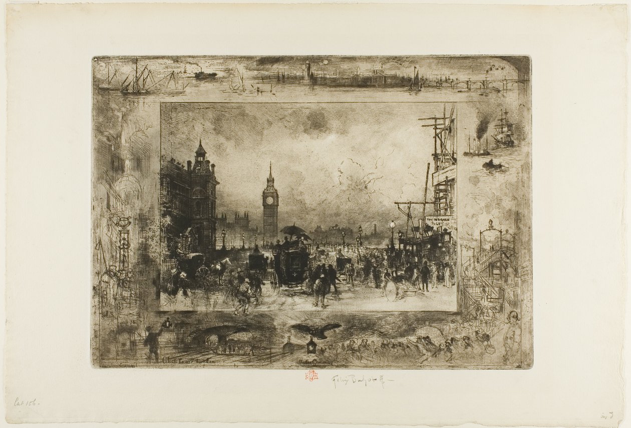 Westminster óratorony alkotó: Felix Hilaire Buhot