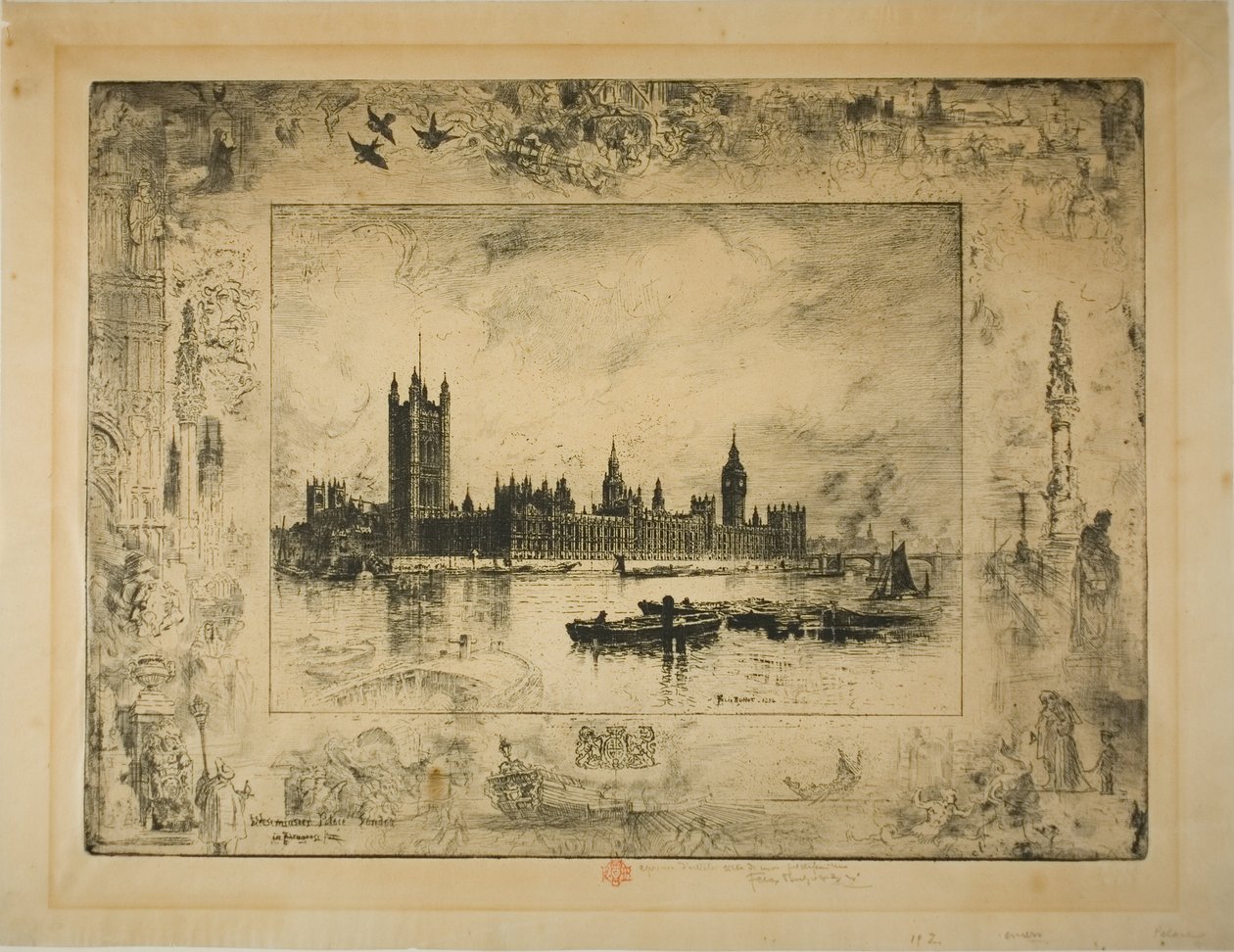Westminster-palota, London alkotó: Felix Hilaire Buhot