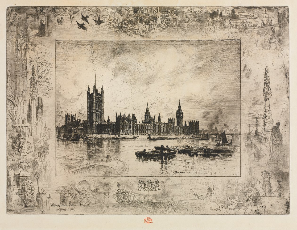 Westminster Place alkotó: Felix Hilaire Buhot