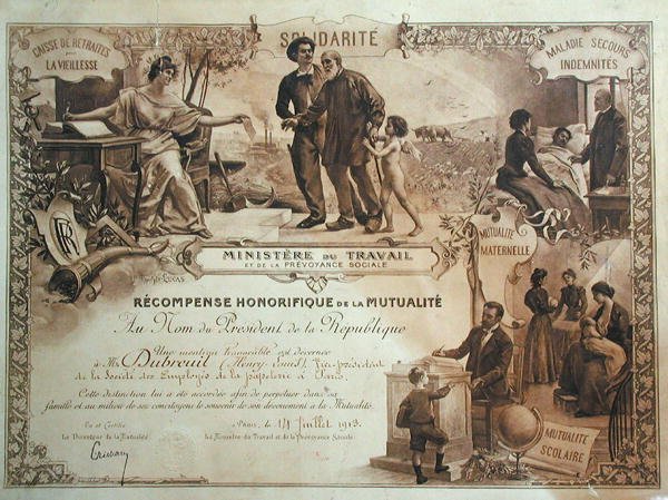 A Ministere du Travail által Henry Dubreuilnek adományozott tiszteletdíj alkotó: Felix Hippolyte Lucas