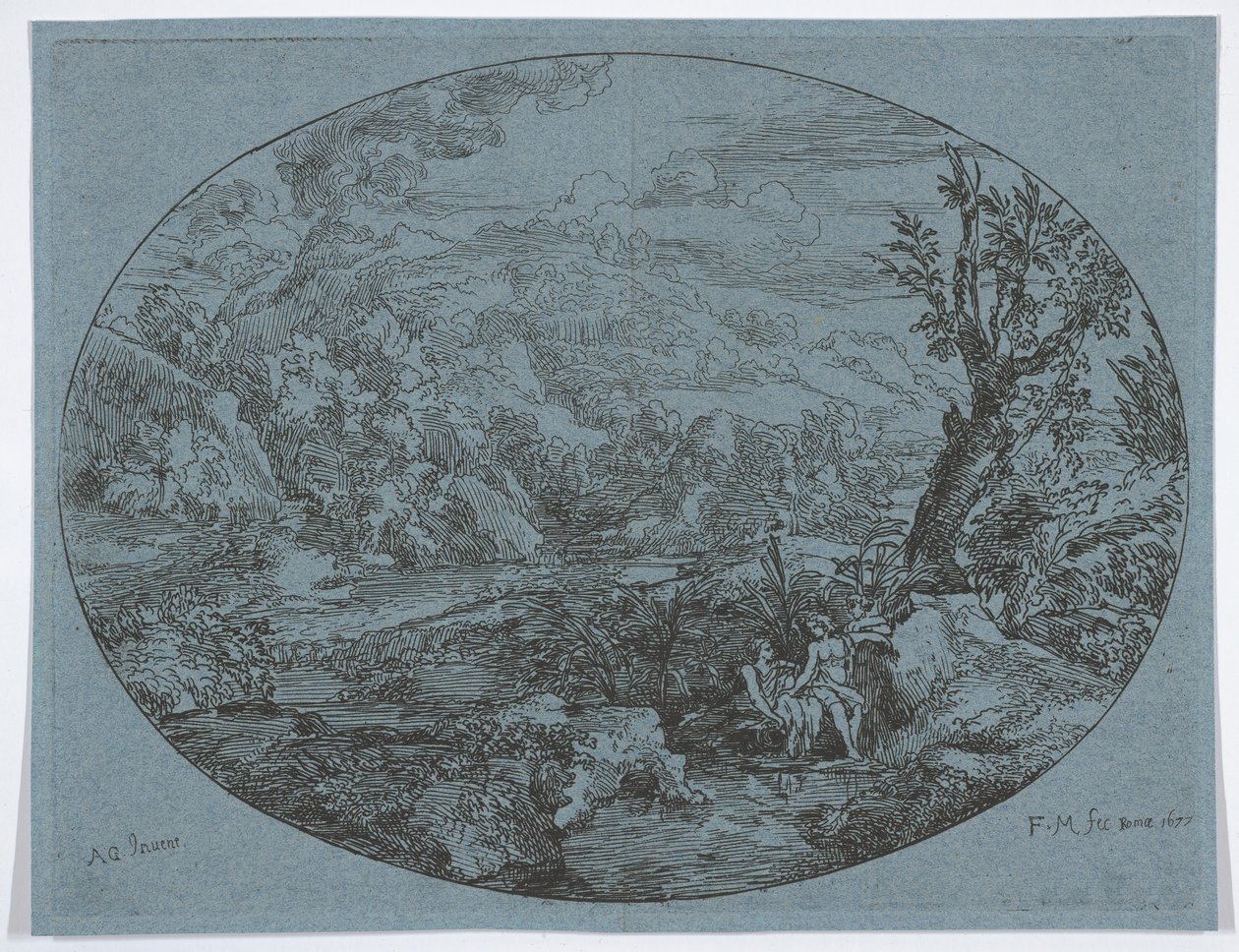 Táj három figurával, 1677. alkotó: Felix Meyer