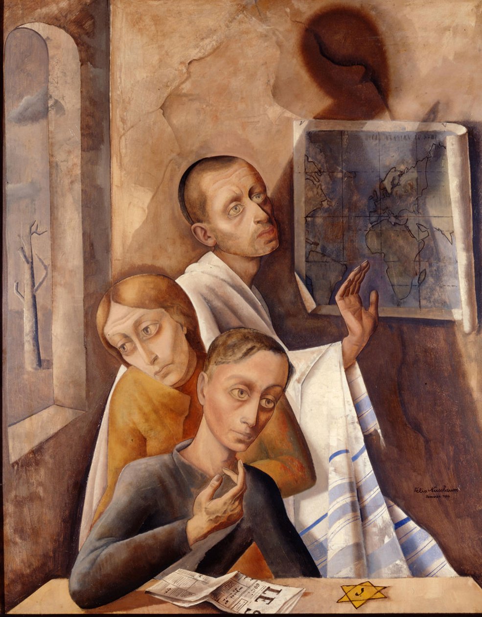 Önarckép rejtőzködve, 1944 alkotó: Felix Nussbaum
