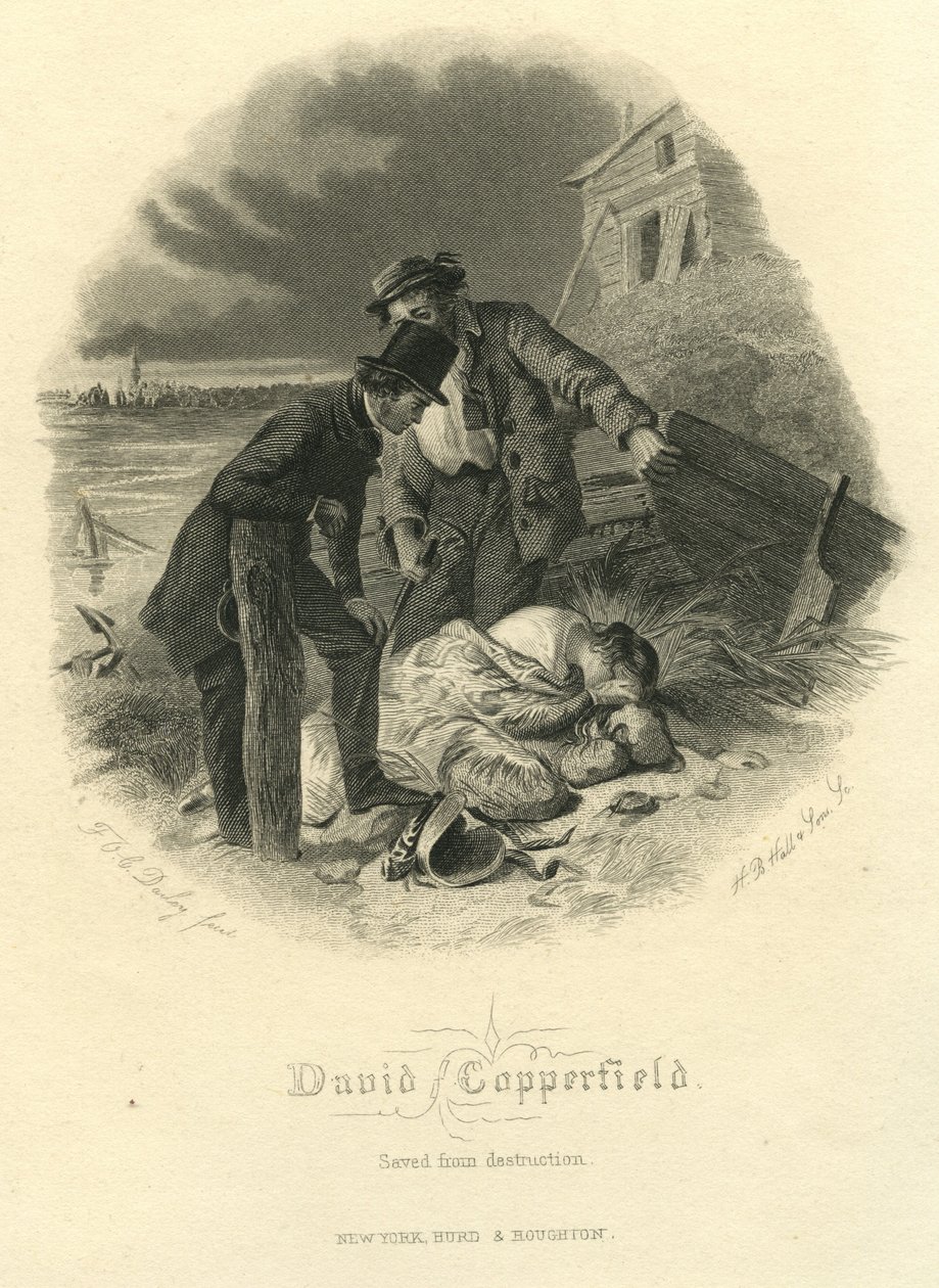 David Copperfield: Megmentve a pusztulástól, metszett H.B. Hall und Sons, 1867 alkotó: Felix Octavius Carr Darley