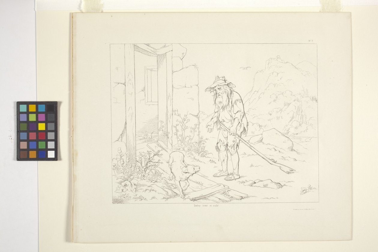 Rip Van Winkle illusztrációi, 5. tábla (litográfia) alkotó: Felix Octavius Carr Darley