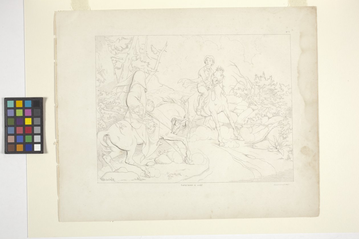 Álmos üreg legendájának illusztrációi, 5. tábla (litográfia) alkotó: Felix Octavius Carr Darley