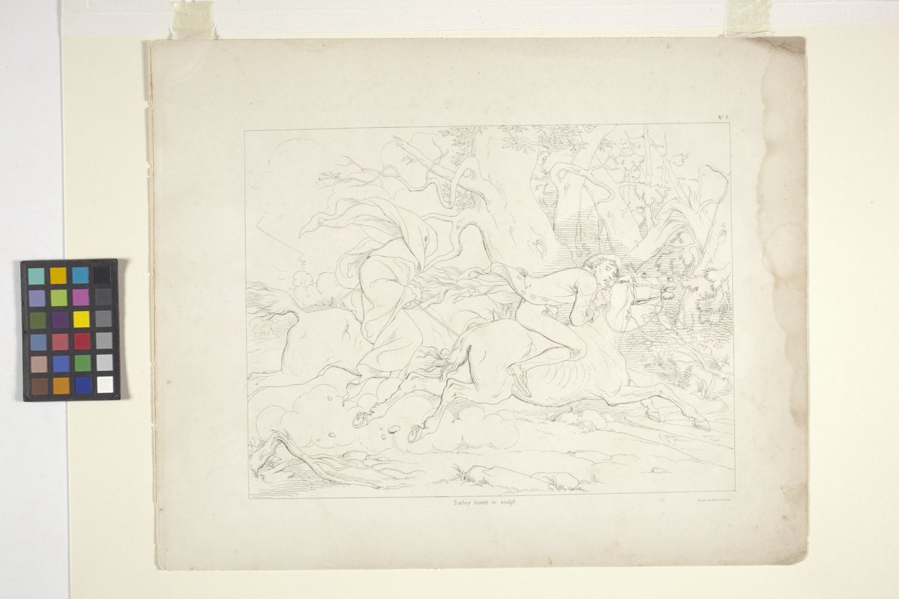 Álmos üreg legendájának illusztrációi, 6. tábla (litográfia) alkotó: Felix Octavius Carr Darley