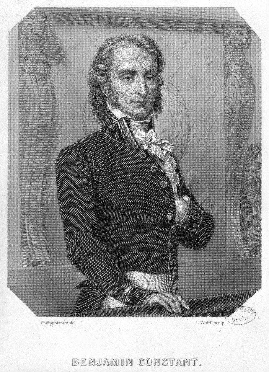 Henri Benjamin Constant de Rebecque (1767-1830) a Tribune-nál alkotó: Felix Philippoteaux