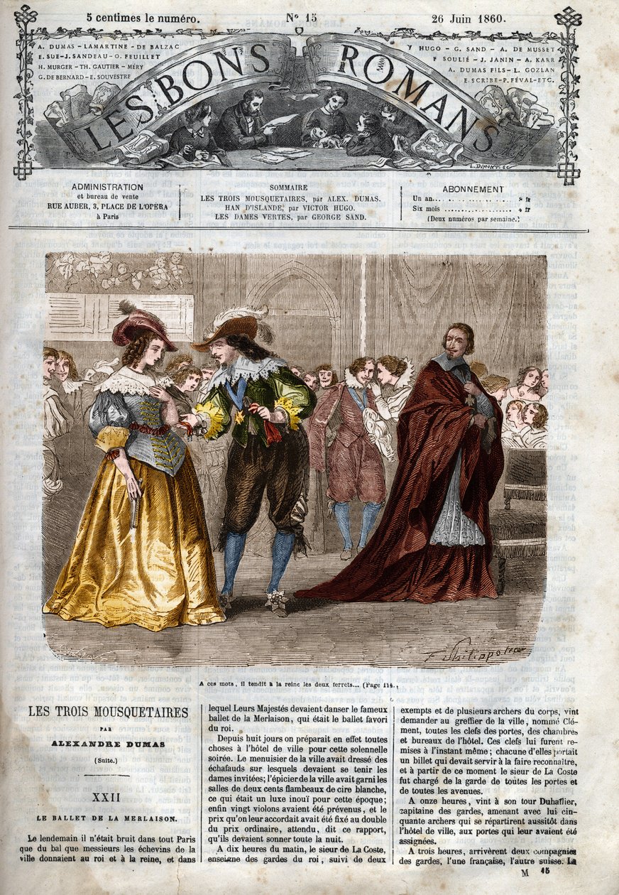 Római sorozat: „A három testőr”, Alexandre Dumas (1802-1870) A XXII. fejezet illusztrációja „A jó regényekben” alkotó: Felix Philippoteaux